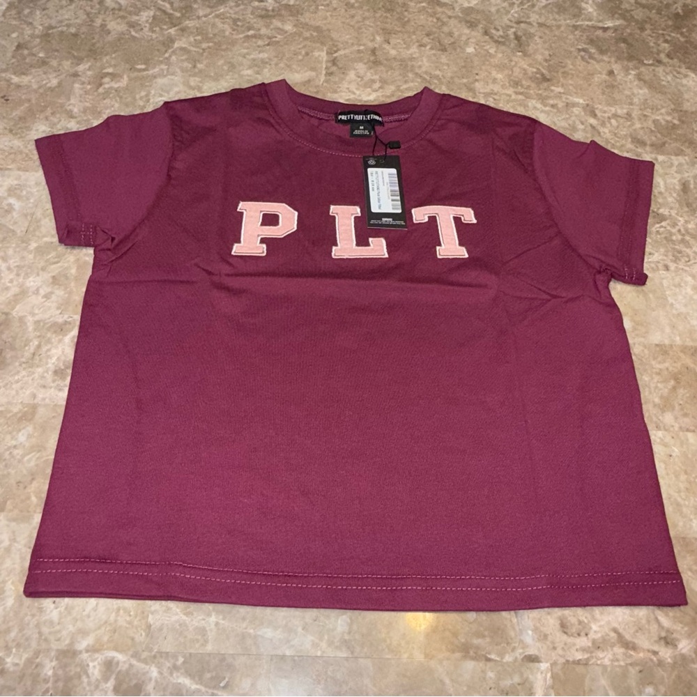 Pretty Little Thing Plum medium M Cotton Fitted Crop T Shirt Women’s - Picture 2 of 8